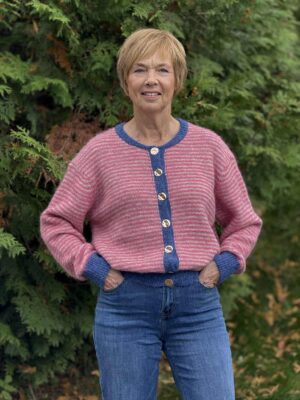 Stripe knitted cardigan